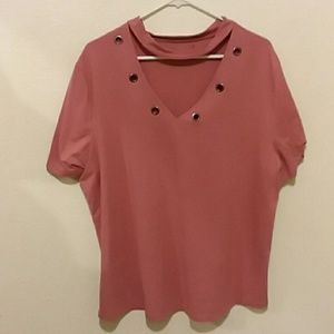 Nude pink choker top
